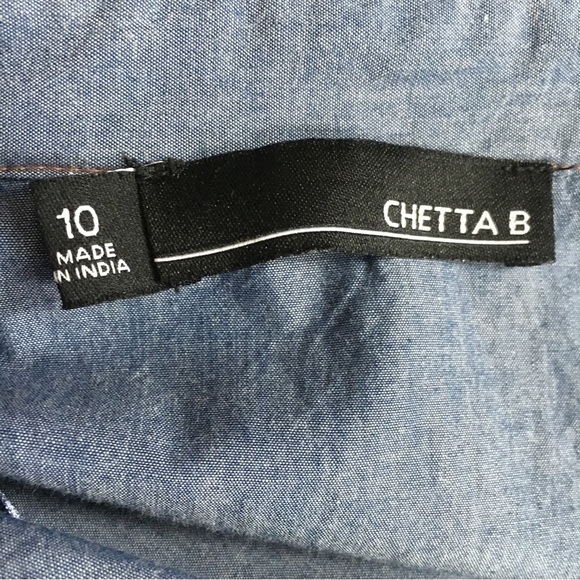 Chetta B Chambray Fit and Flare Dress - Picture 7 of 7